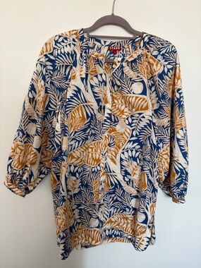 STAUD Land and Sea Tree Demi Tropical Floral Print Tunic Mini dress - Small